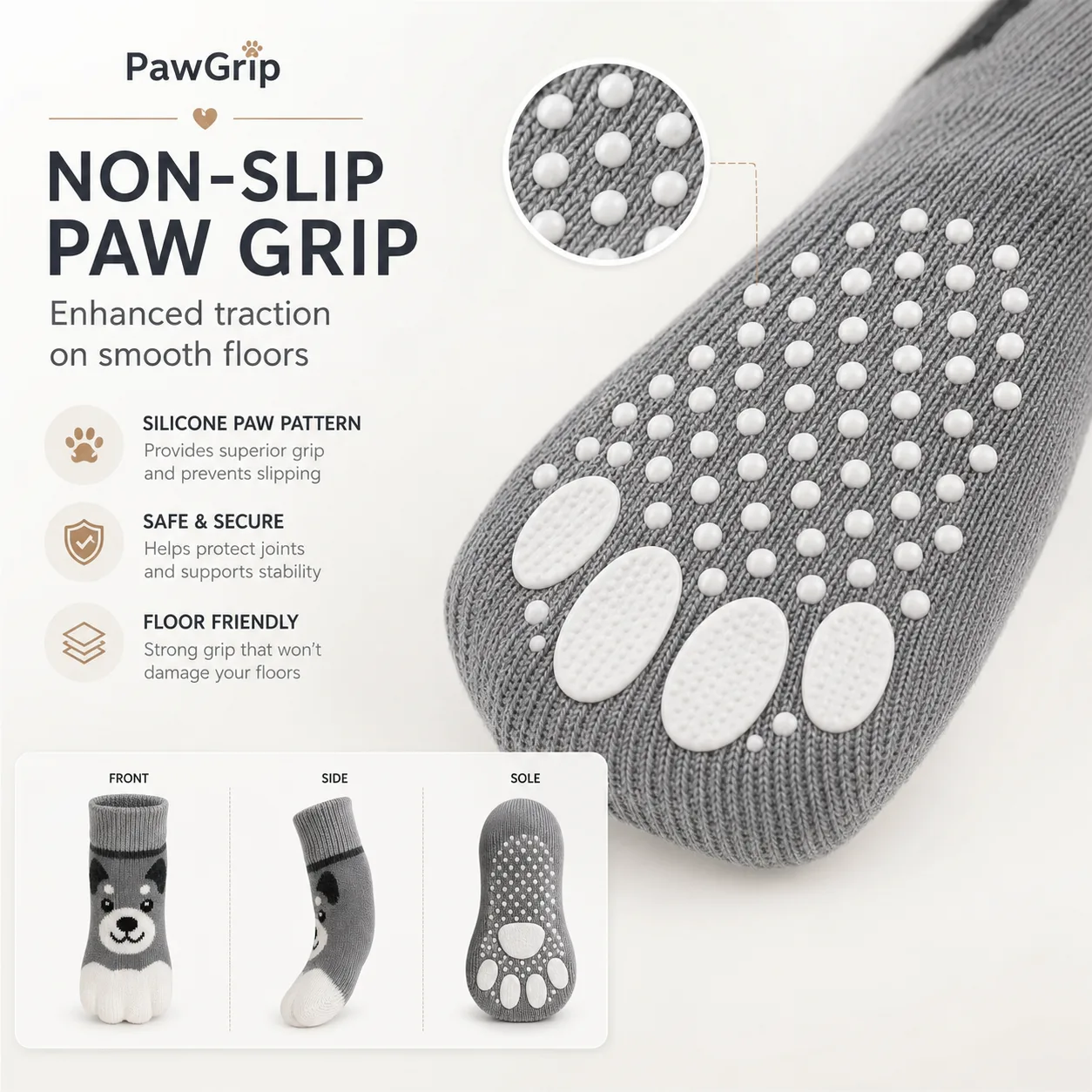 PawGrip dog socks — lifestyle shot