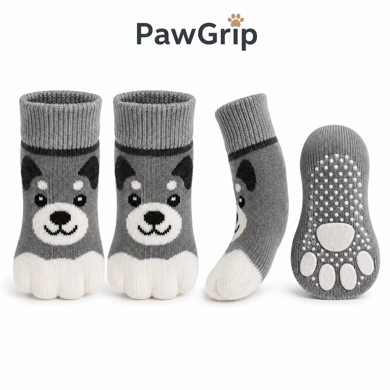 PawGrip dog socks — close-up detail