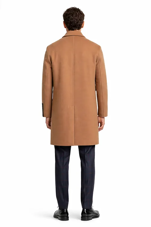 AI on-model e-commerce — Mario in wool coat, back view, Filmatix