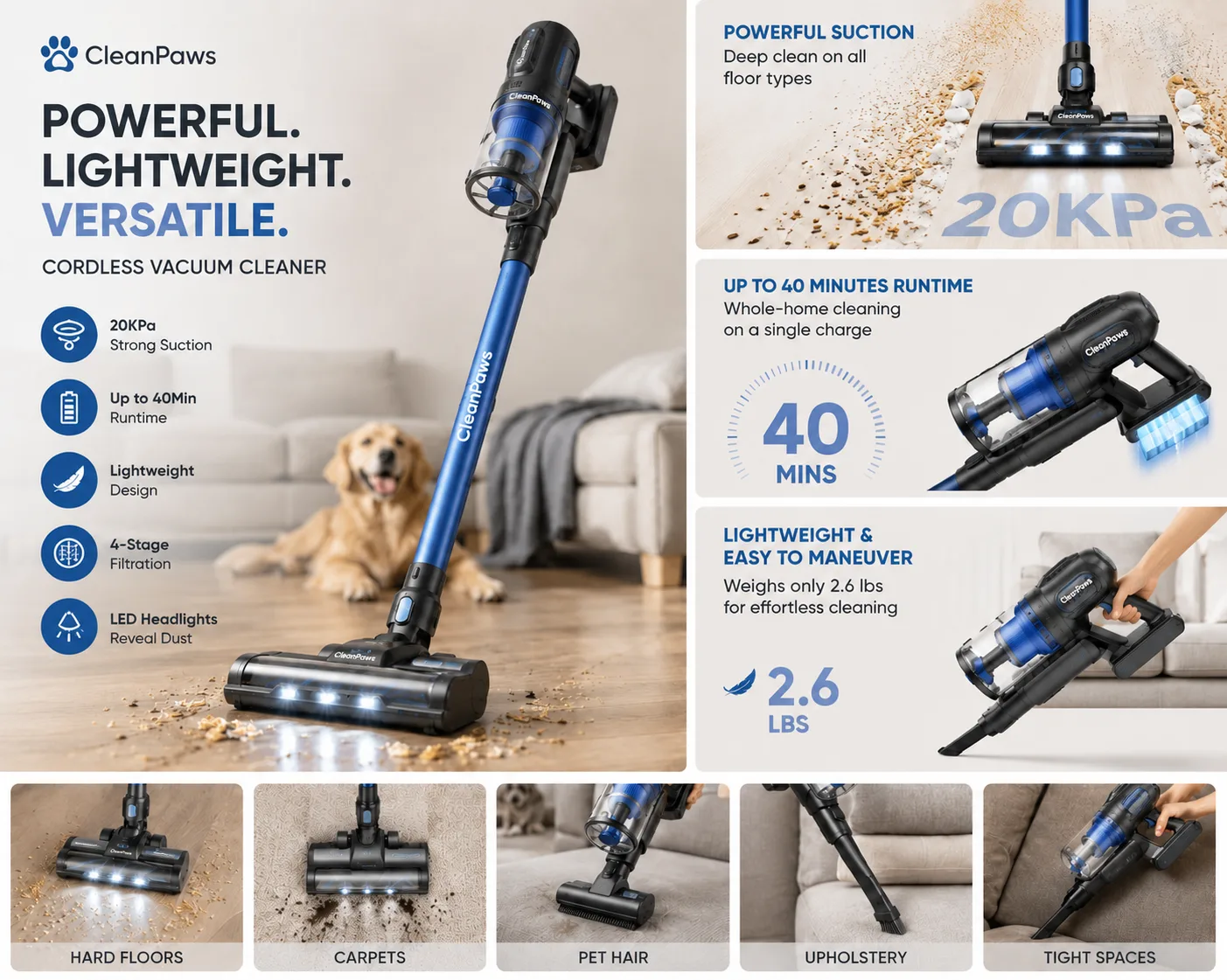 CleanPaws vacuum lifestyle plate