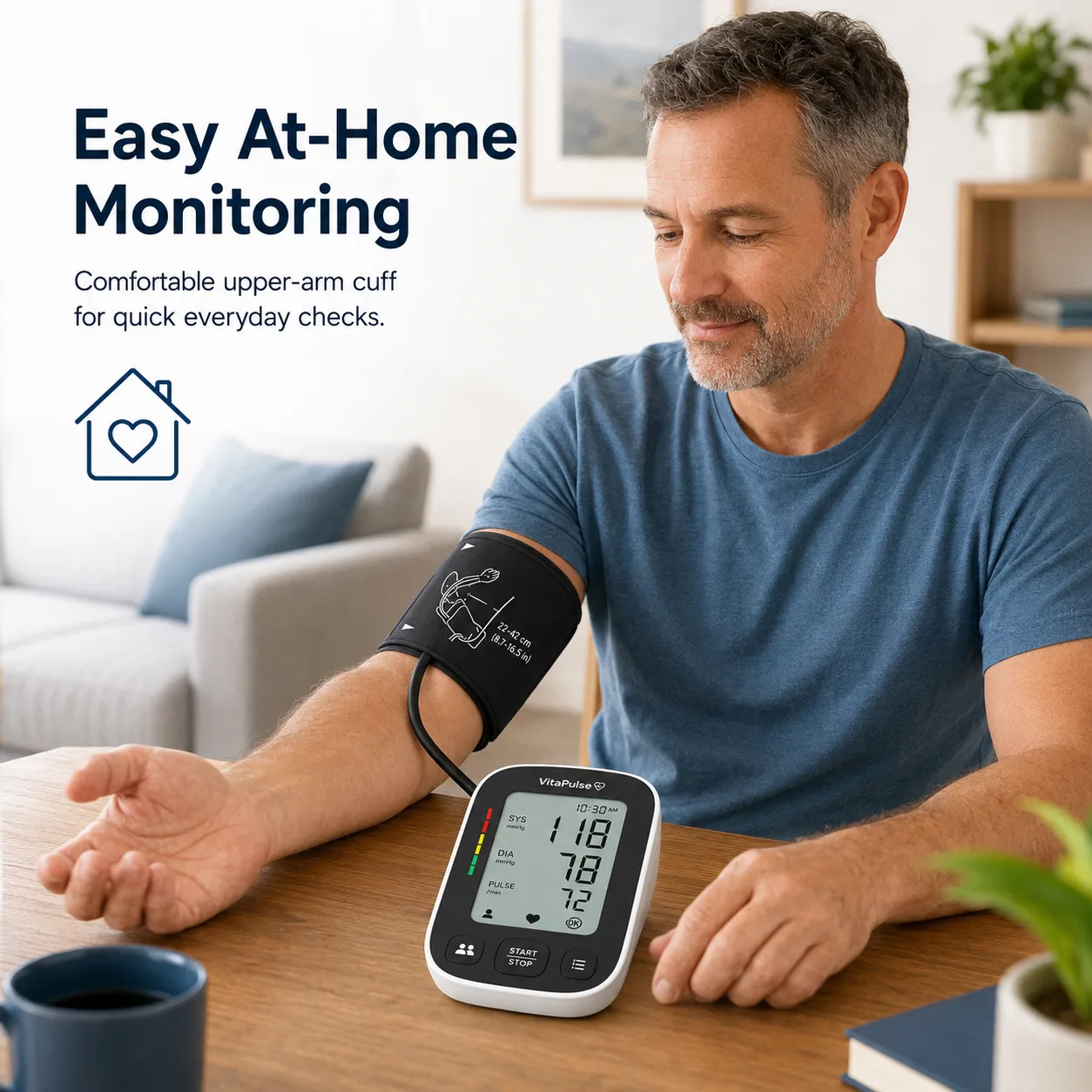 VitaPulse blood pressure monitor — alternate angle