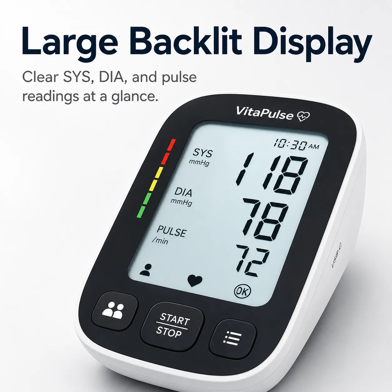 VitaPulse blood pressure monitor — accessory or close-up