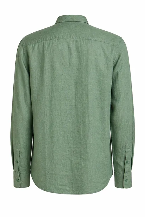 AI e-commerce — green shirt product shot, back view, Filmatix studio