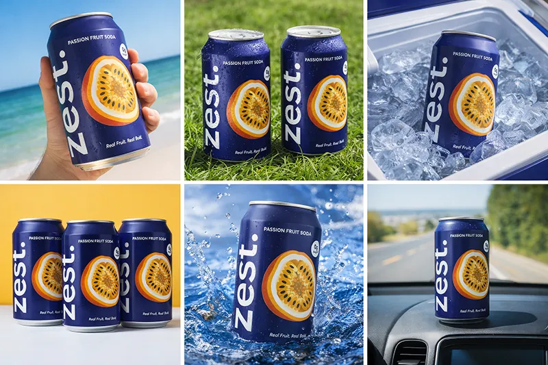 AI Zest soda advertising still — beverage commercial frame by Filmatix